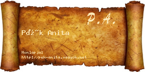 Pék Anita névjegykártya